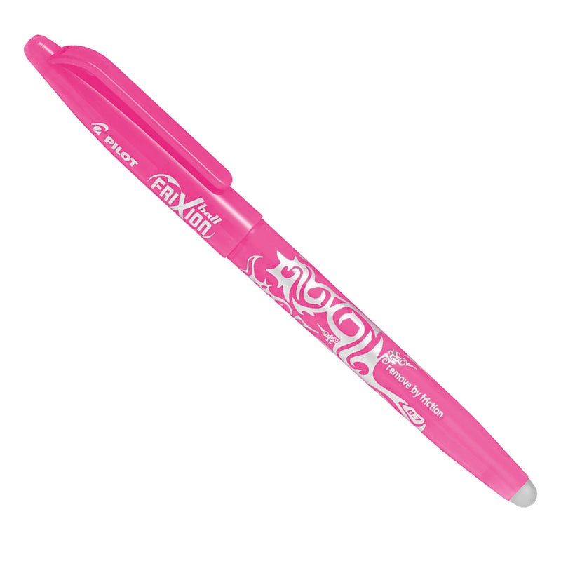 Pilot Frixion Heat/Friction Erasable Rollerball Pen FR7 - Medium Line 0.7mm Tip Nib - Wallet Pack of 1 Pen + 3 Refills (Pink) - Image 2